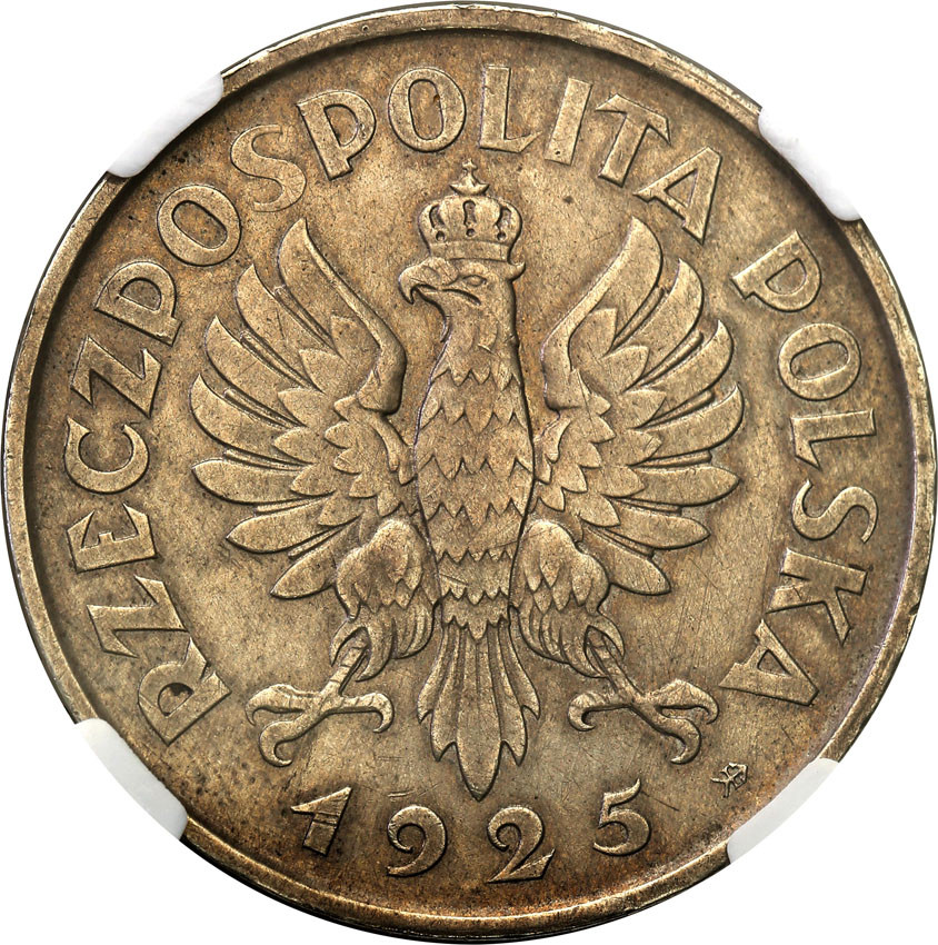 PRÓBA srebro 5 złotych 1925 Konstytucja 81 perełek NGC XF45 RZADKOŚĆ